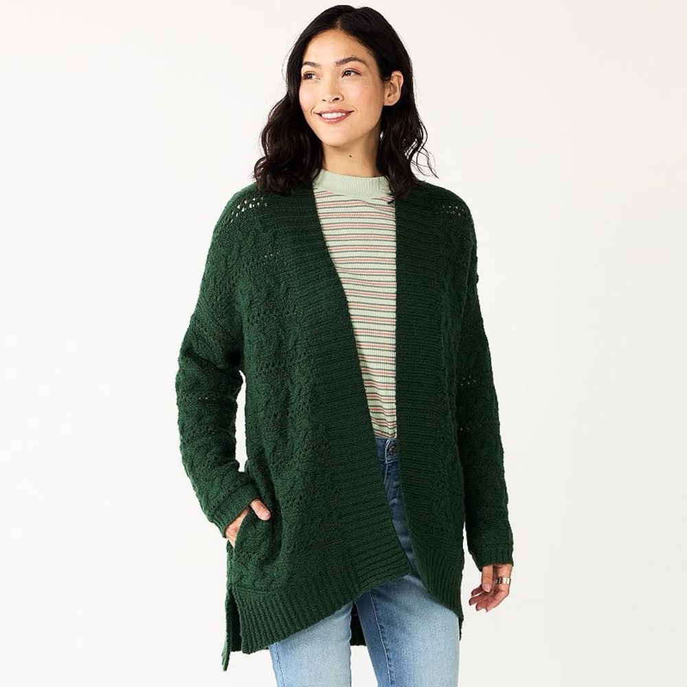 Sonoma Goods For Life®- Dark green Women's Plush Cardigan Size XXL